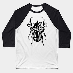 Black and White Illustration of Exotic Beetle Baseball T-Shirt